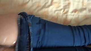 Sticky fingers thrust raw meat into tight butt🍑, dripping sweat