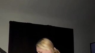 Petite Blonde Slut Sucking BBC