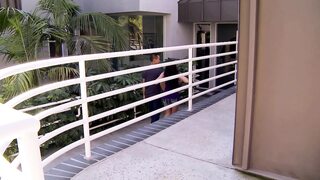 Horny brunette babe railed by a big hard cock