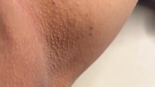 Huge creamy clit - hot college girl cums rich.