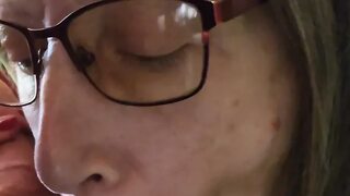 Goode Girl Ties, Licks and Sucks Hubby's Cock and Balls and Fucks Herself