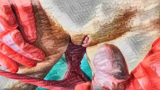 XXX Cartoon  My Housekeeper Helps Me with My Handjob  Cumming on Her Big Clit and Her Red Panties 