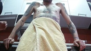 My friend saw my boner and started jerking off and