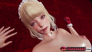 Naughty Christmas Blonde 3D Hentai Featuring Anal Plug - Big Tits, Festive Pussy Fingering, and Wet Cunnilingus Animation