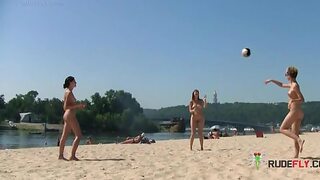 Totally depraved beach babe unleashes filthy carnal lust, her body