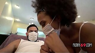 Ebony babe gets pounded out and her nice big tits bounce - Alina Ali