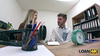 LOAN4K  Naughty wife is tired of her loser husband and fucked a loan manager right in front of him