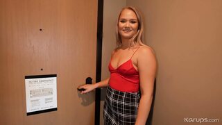 Blonde teen stripper follows me back to my hotel room