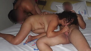 My husband, that cuckold, let two friends fuck me mercilessly 