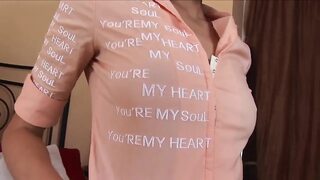 Massage the redheaded girl with a strap on