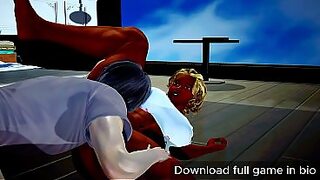 Hot black and blonde woman with big tits and athletic boddy gets her pussy eaten - (You can download full game in bio)