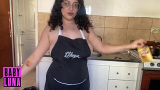 Cooking with little clothing