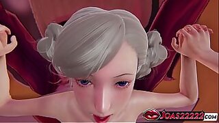 Sexy Rose Anime E-Girl in Pantyhose 3D Hentai - Cowgirl POV Sex, Missionary Press Pose Featuring Close-Up Pussy Views, and Intense Jumping on Big Dick Ending with Creampie