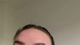 British teen does JOI dirty talk whilst oiled up and