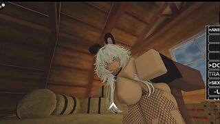 Fierce F**k with Hot Sexy Snow Bunny in Fishnet Stockings