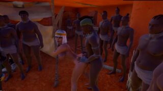 Pharaoh's Fleshy Mistress Unleashes Explicit Orgasmic Fury in Vibrant 3D