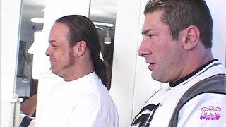 Two studs bang this sultry brunette's box in her bedroom