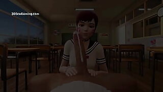 Step-sibling seduces classmate with intense POV blowjob and doggy action