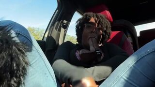 Esha mae vs 2 dicks in the car (public car