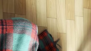 My shy neighbor does cunnilingus under the blanket