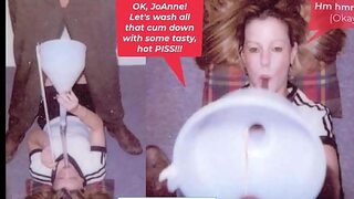 Drinking urine slugs from thirsty strangers at a grimy mall,