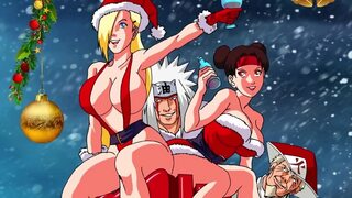 Christmas booty bashed: Ino's juicy jiggles ravished by Tenten's throbbing
