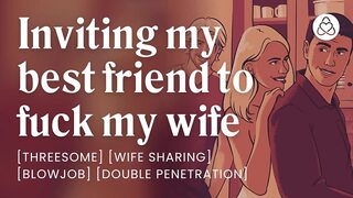 Blowjob buddies swap wives' sloppy seconds in raunchy audio-tinged threesome