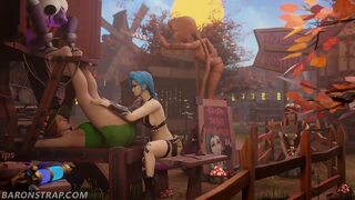 Jinx's Squirmy Coochie Gets Unchecked Professor Garlick's Saucy Spankage &