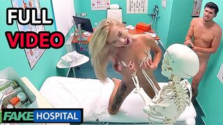Sweet blonde Russian takes doctor's load in fake hospital scene