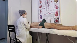 Patient Can't Hold It and Gets Hard in Front of