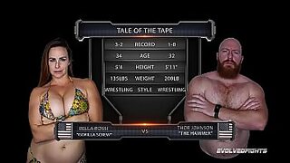 Bella Rossi vs Thor: Nude Wrestling Sex Battle for Fucking