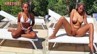 Naomi's Natur-B-Gorgeous Poolside Solo Session Unites Her Flesh with the
