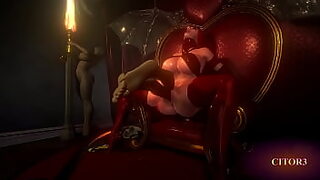 Ferociously dominant mistress consumes submissively enslaved victim's crotch