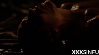 Sweet temptress with real tits sighs as she's lovingly penetrated