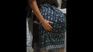 Gritty anal👌 massage teases close call for obscenely plump booty