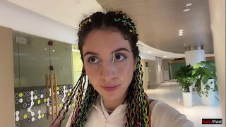 Crazy Cumwalk in Public Mall Blowjob in Public Toilet