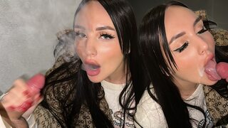 Downblown doggystyle in public with sloppy sloppy facial and side