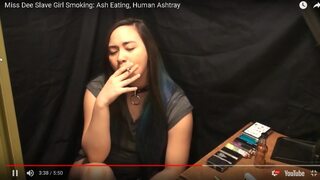 Miss Dee Nicotine Self Human Ashtray and Power Smoking Herself to Death!