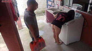 Washing Machine Repairman Receives Asspayment From Cheating Housewife While Husband's