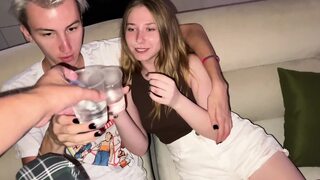 At the party, my boyfriend and I tried our friend's