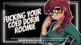 Rough Sex with Sloppy Roommate So She Can Pass Math