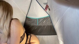 Gloryhole for a really horny blonde & uncontrollable cum with ruined orgasm in her small oily hands