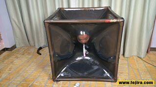 Latex Queen Dominates in Tight Rubber Vacuum Box Pleasure