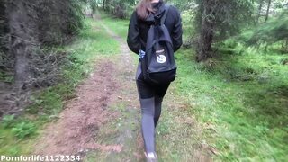 Hiking adventures fucking bubble butt hiker next to the tree