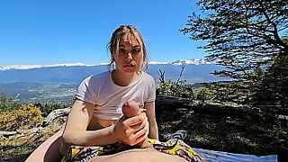 My stepbrother takes me to camp to fuck me and