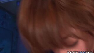 Sana Anzyu's knockers are tear-inducing as she BJ's on a Japanese fellatio video 