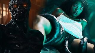 Alien Monster Invades Girl's House, Fills Her Wet Holes with