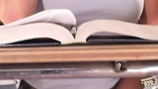 Haley Paige gets nasty with an older guy in detention,