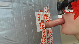 Dirty MILF Devours In Gloryhole, Swallowing Hard