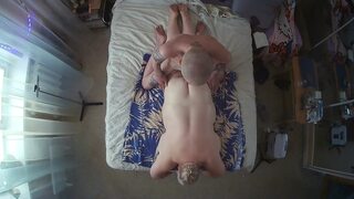 Neighbor gets an oil massage fucked in the ass and